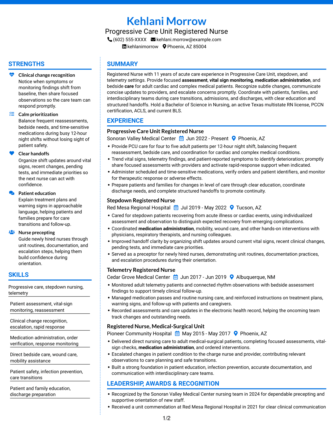 Resume example — page 1