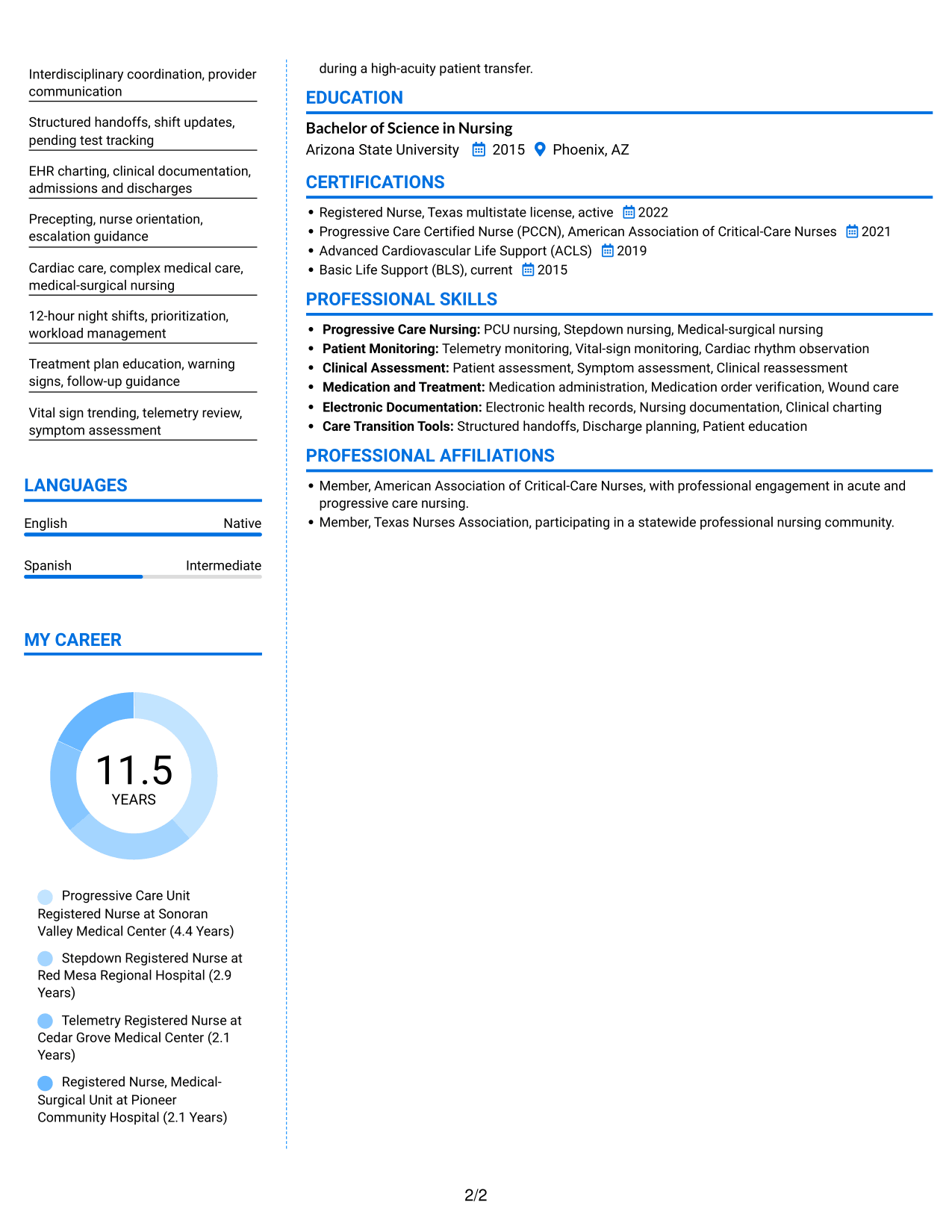Resume example — page 2