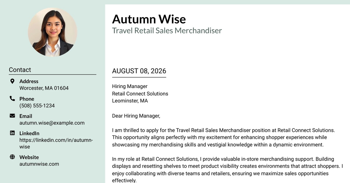 30+ Travel Retail Sales Merchandiser Cover Letter Templates with Example 2026