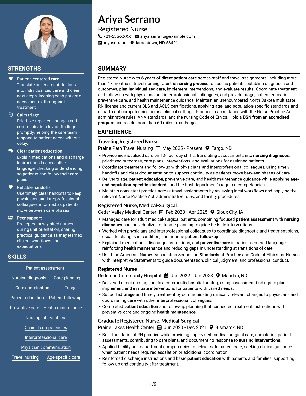 Resume example — page 1
