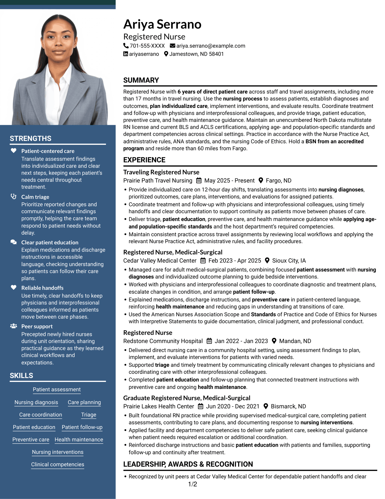 Resume example — page 1
