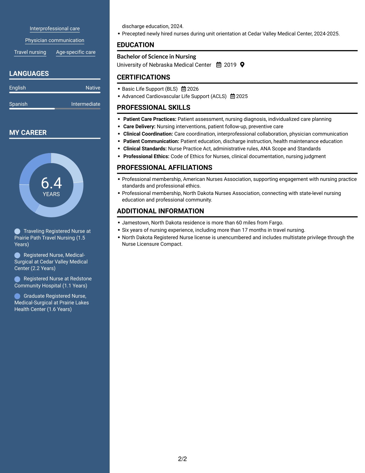 Resume example — page 2