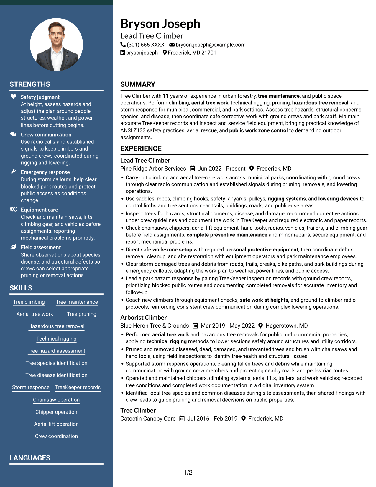 Resume example — page 1
