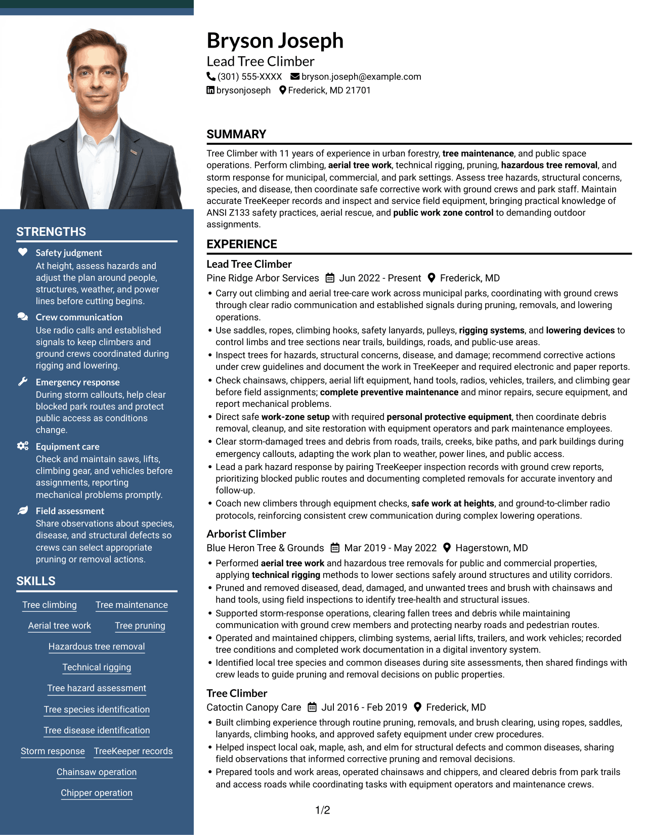 Resume example — page 1