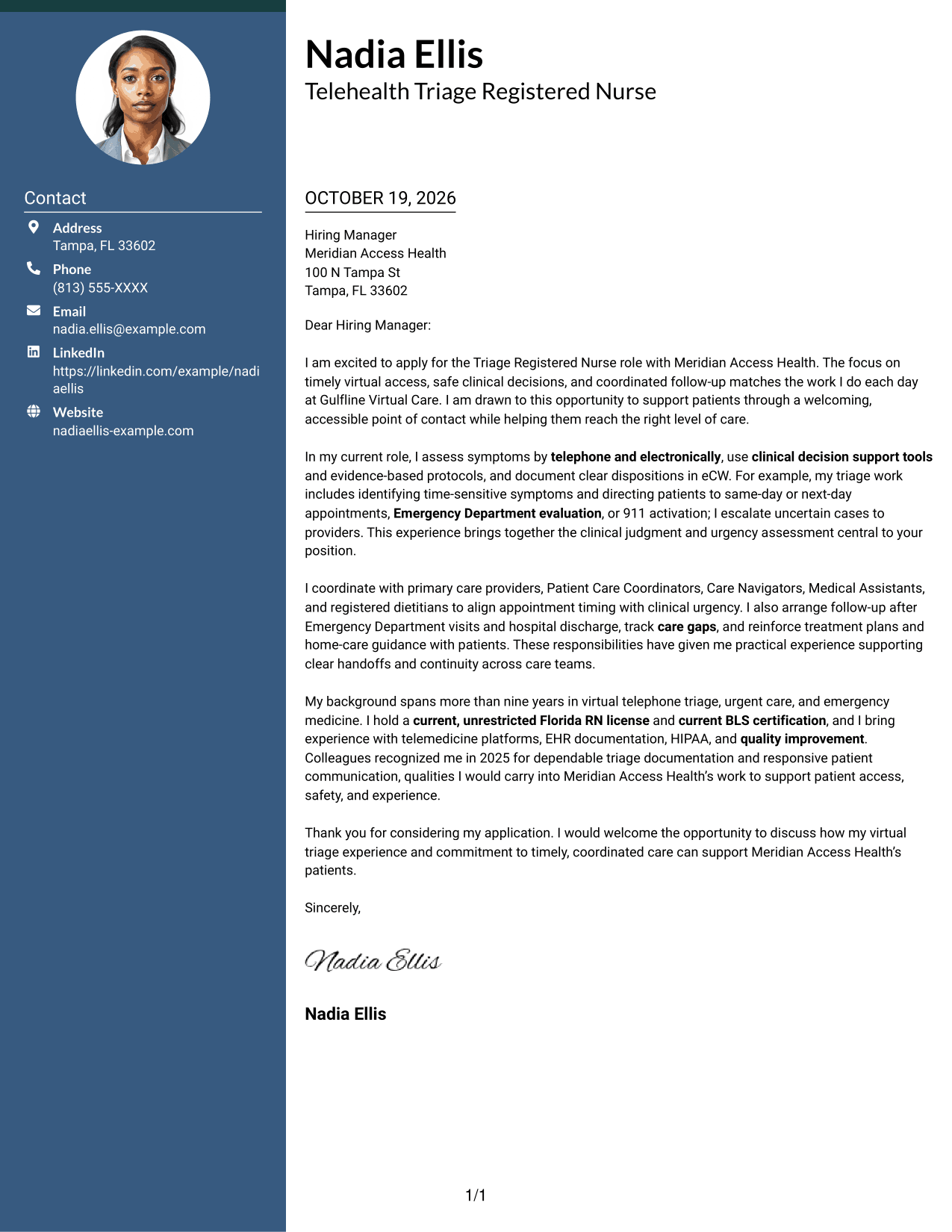 Cover letter example — page 1