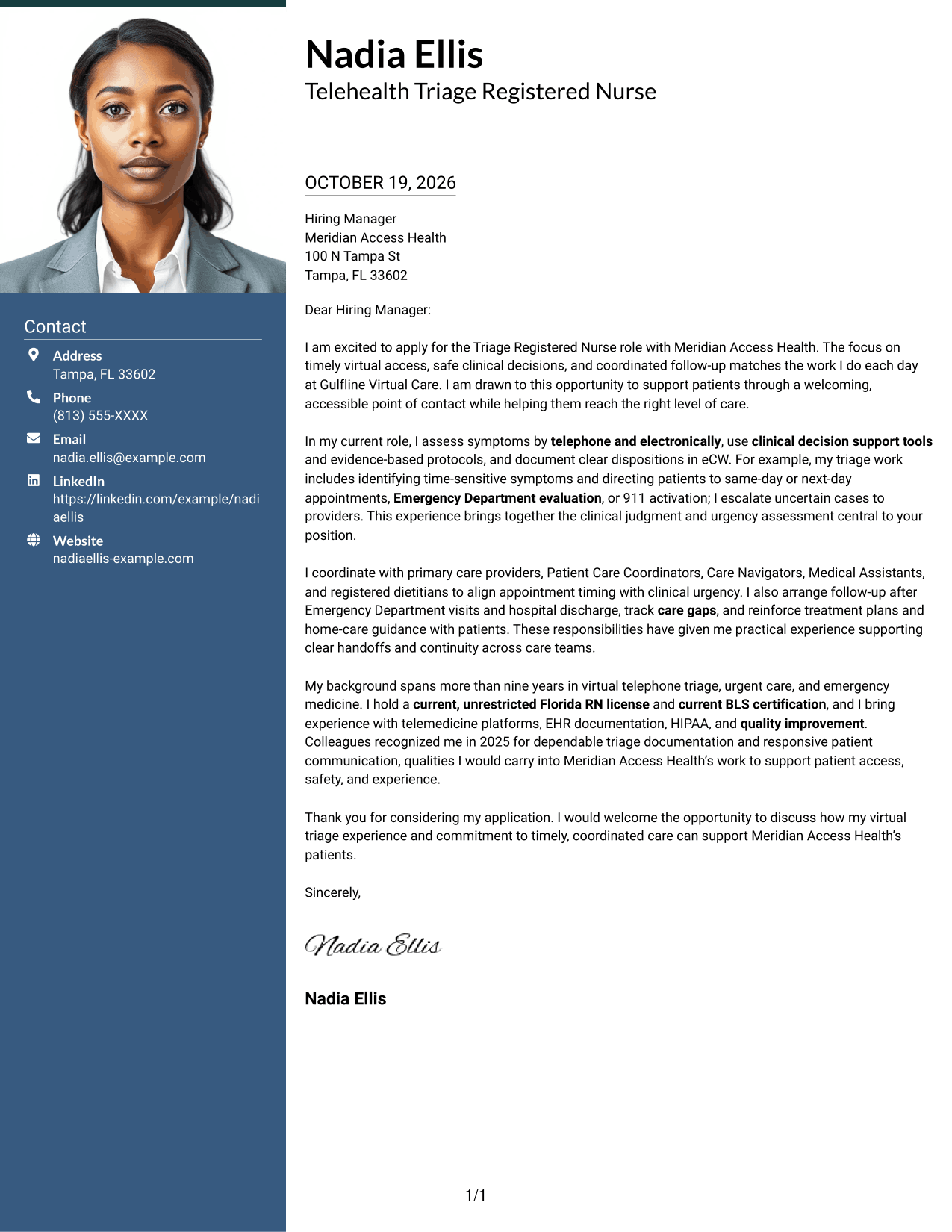 Cover letter example — page 1