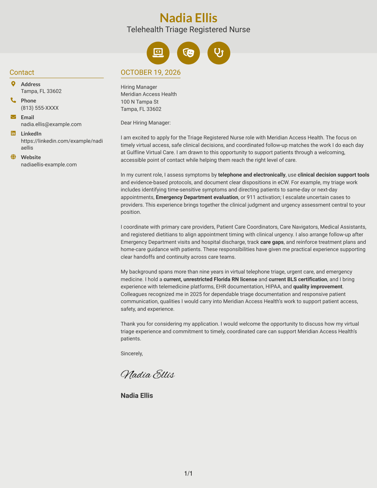 Cover letter example — page 1