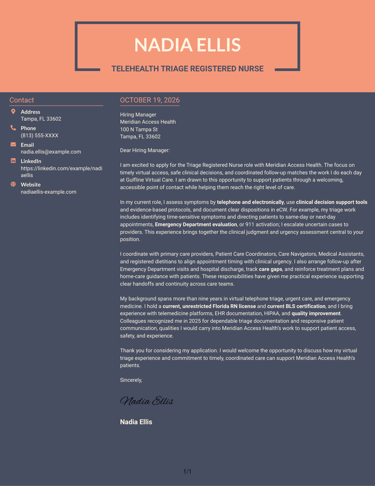 Cover letter example — page 1