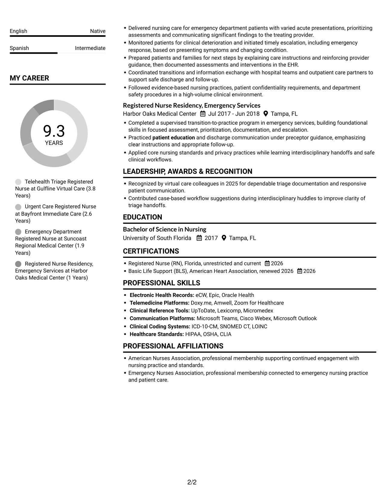 Resume example — page 2