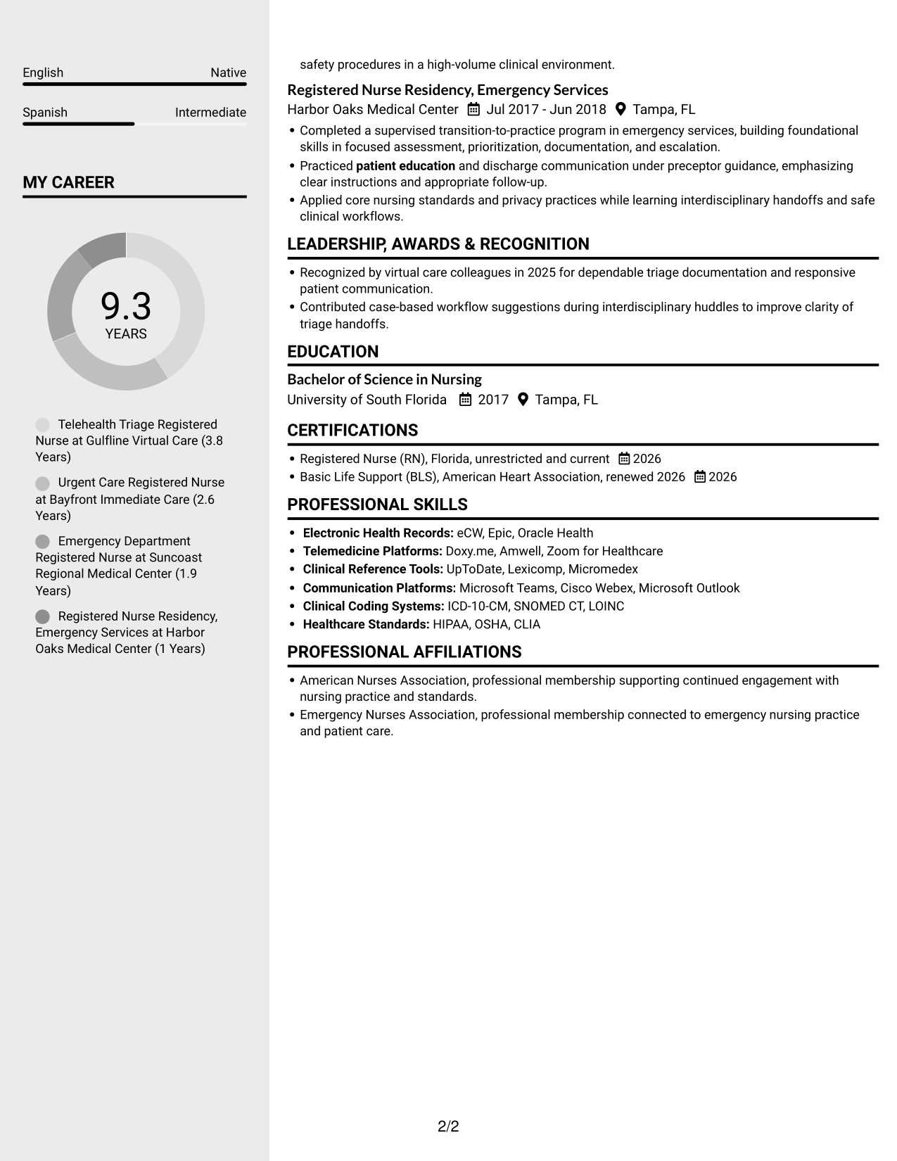 Resume example — page 2