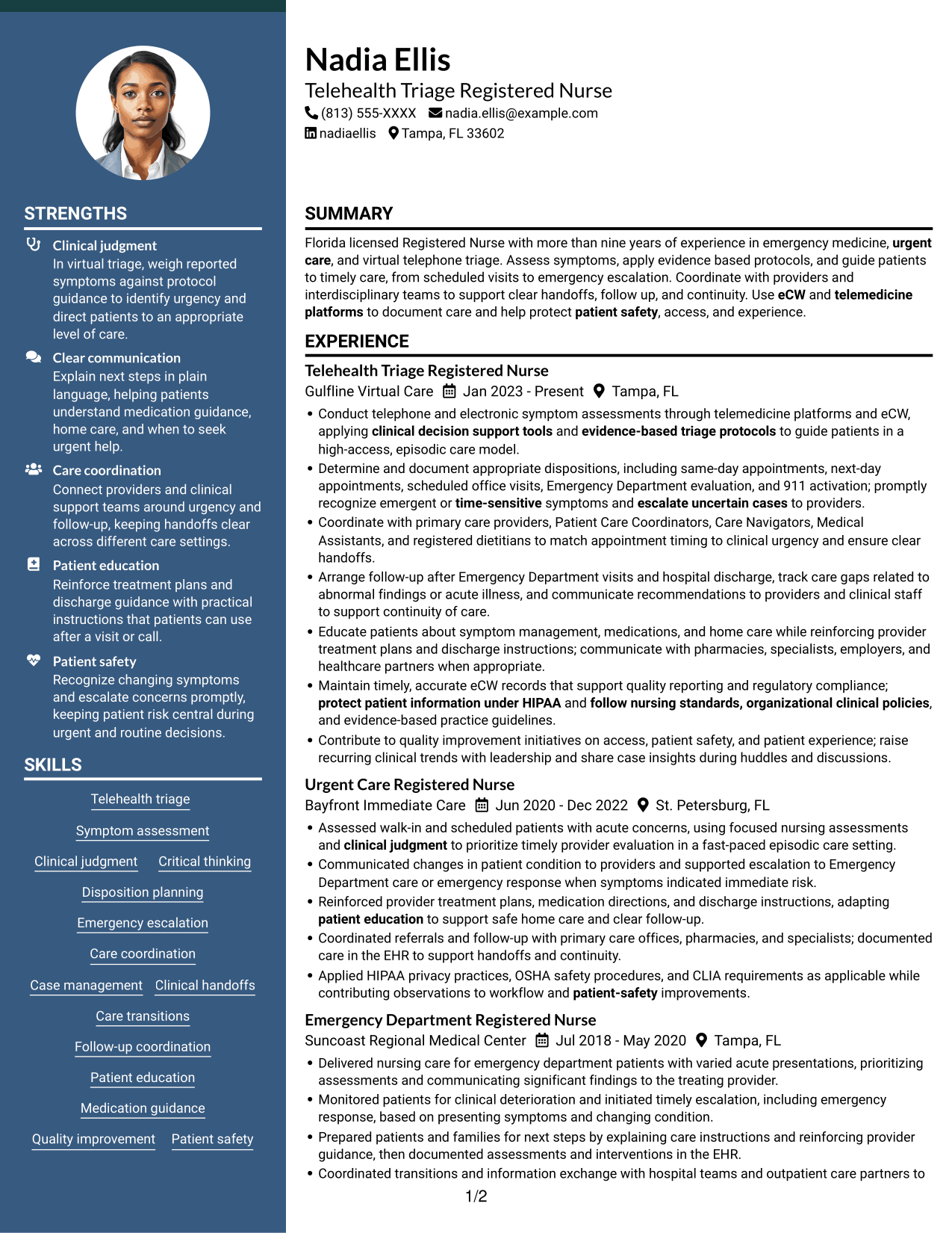 Resume example — page 1