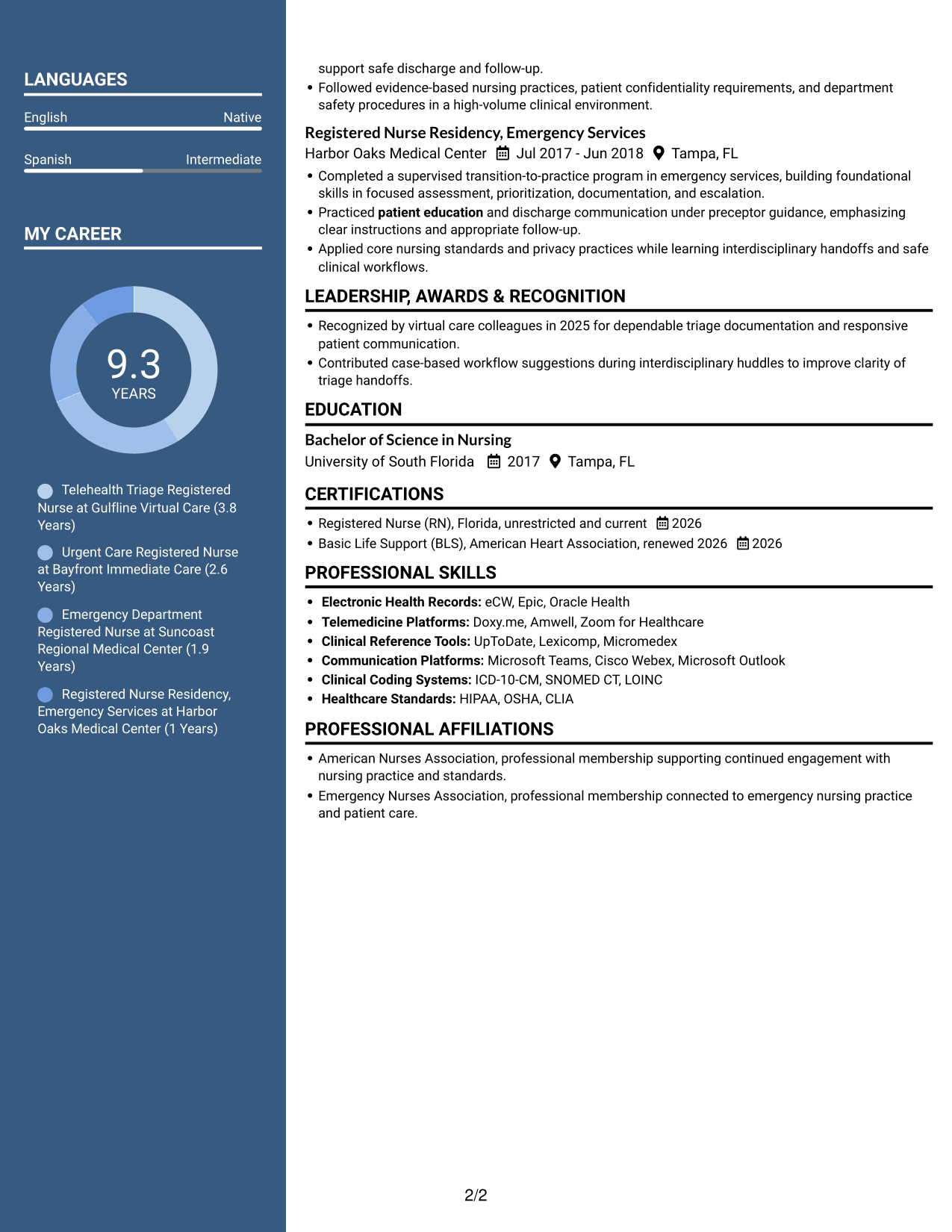 Resume example — page 2