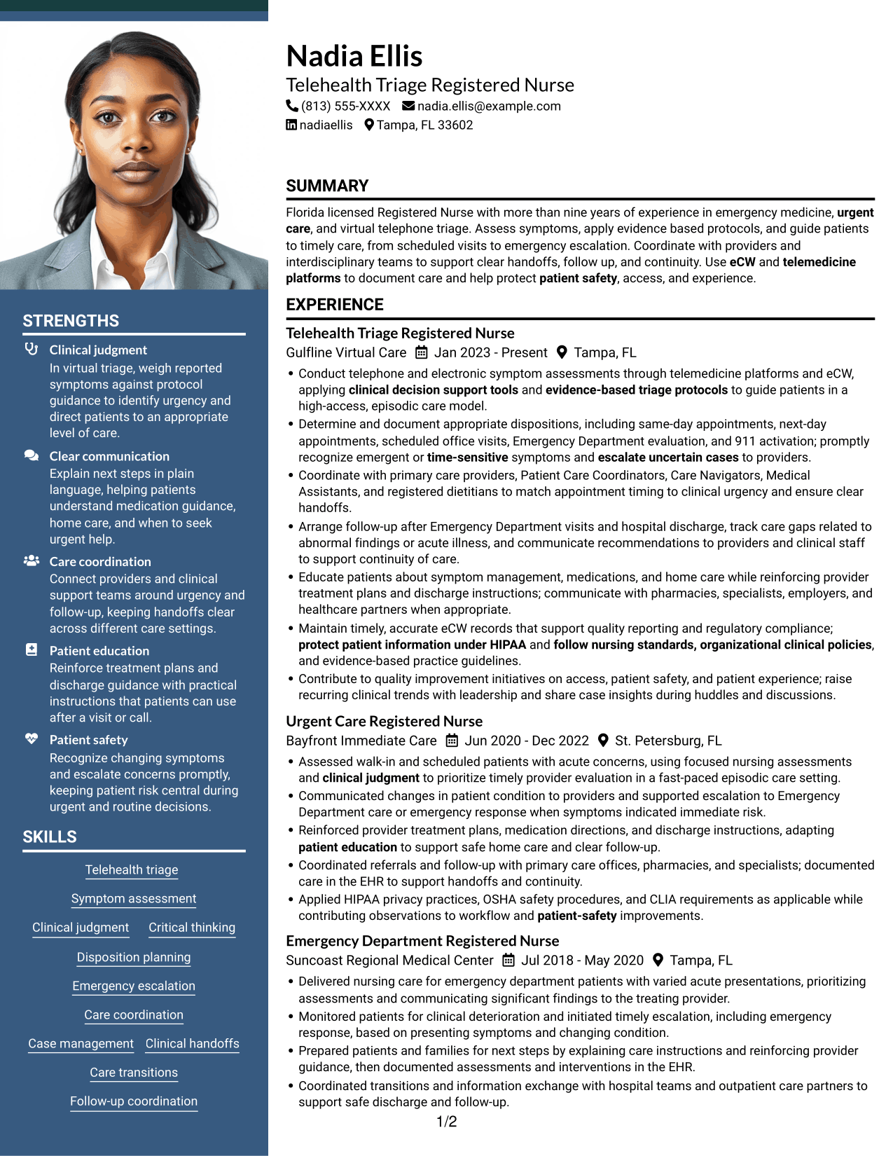Resume example — page 1