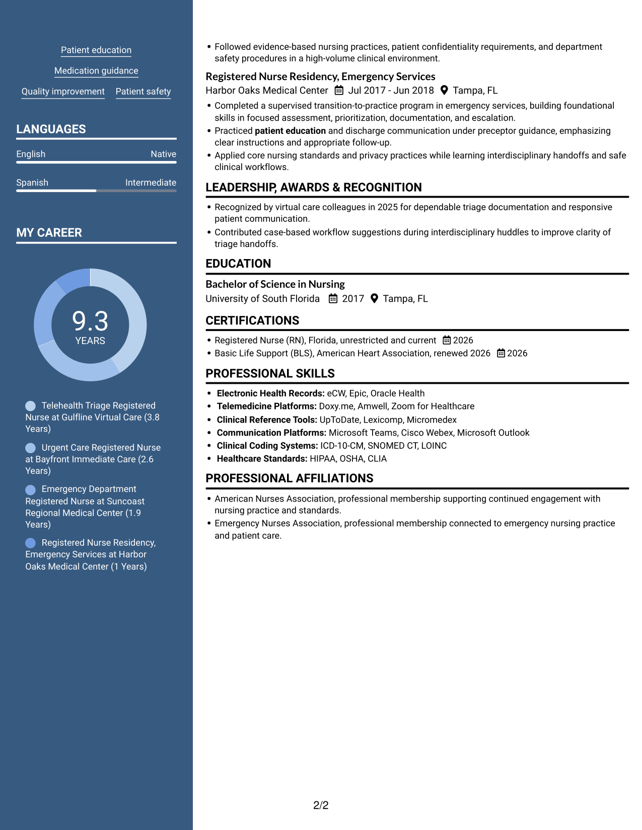 Resume example — page 2