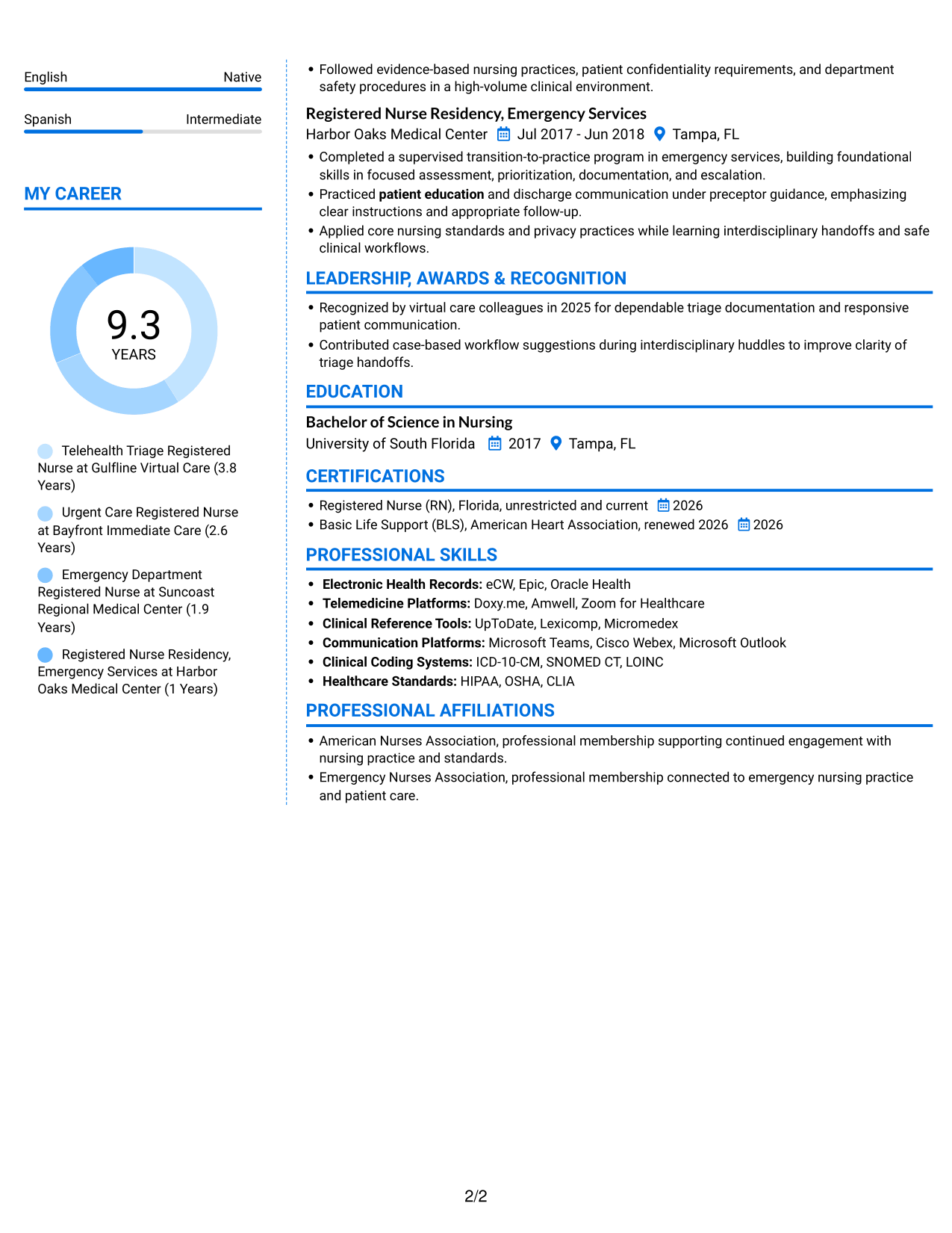 Resume example — page 2