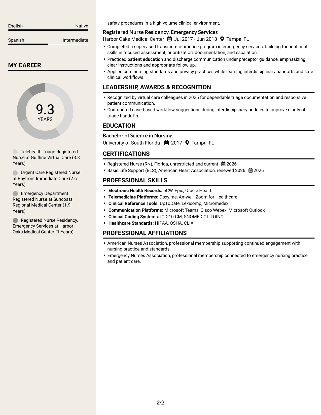 Resume example — page 2