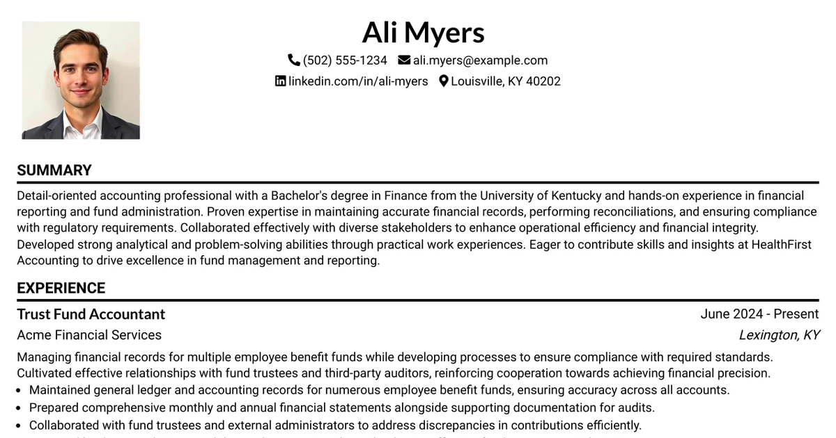 33 Trust Fund Accountant Resume Templates with Example 2026 (ATS-Optimized)