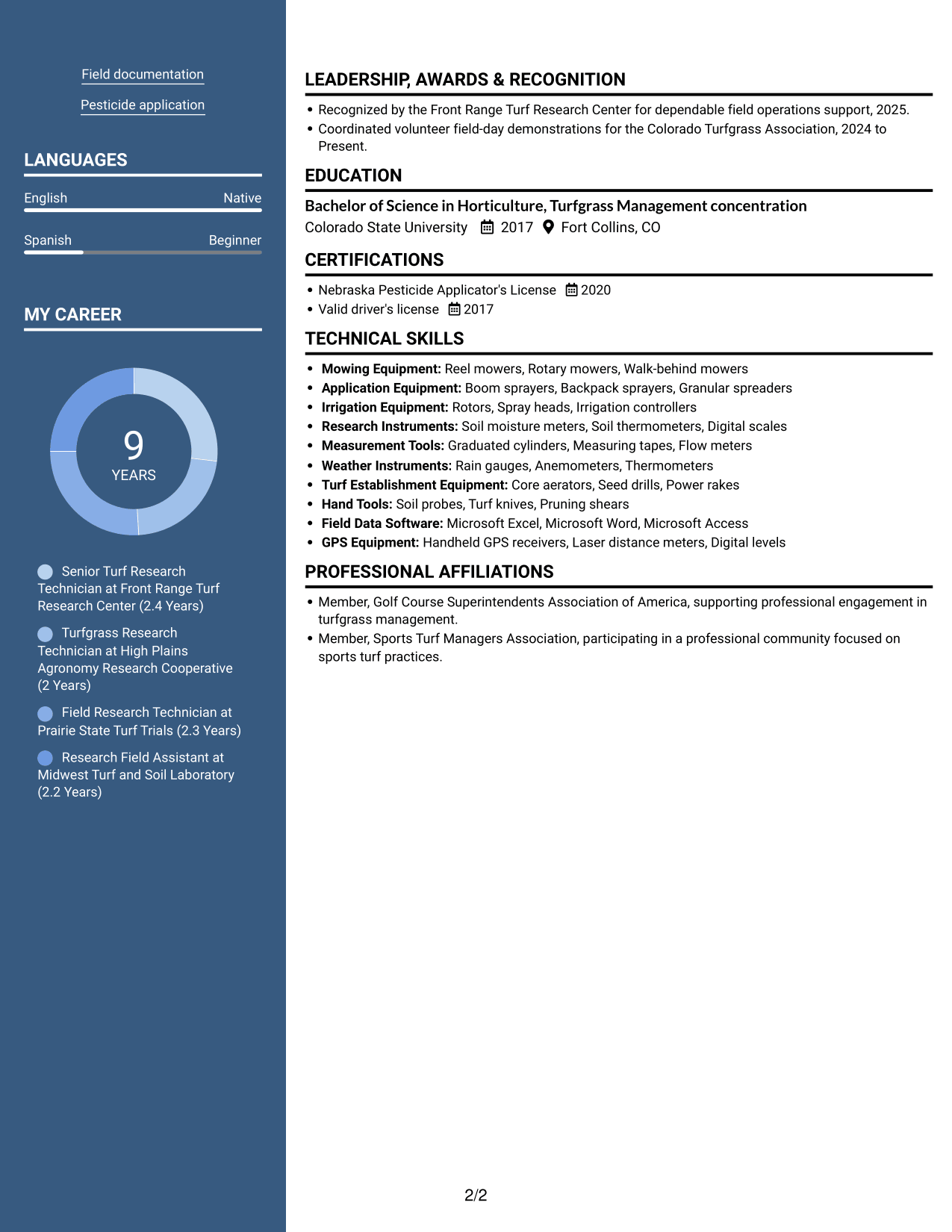 Resume example — page 2