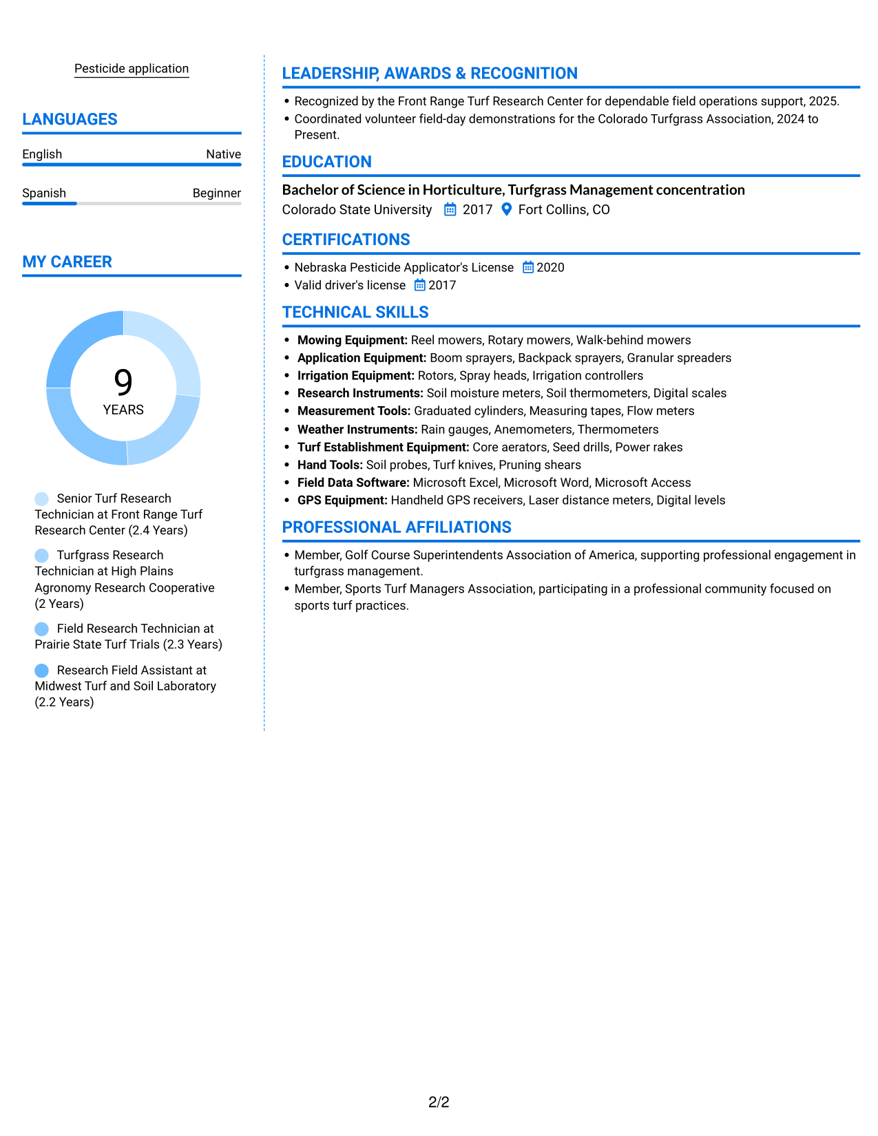 Resume example — page 2