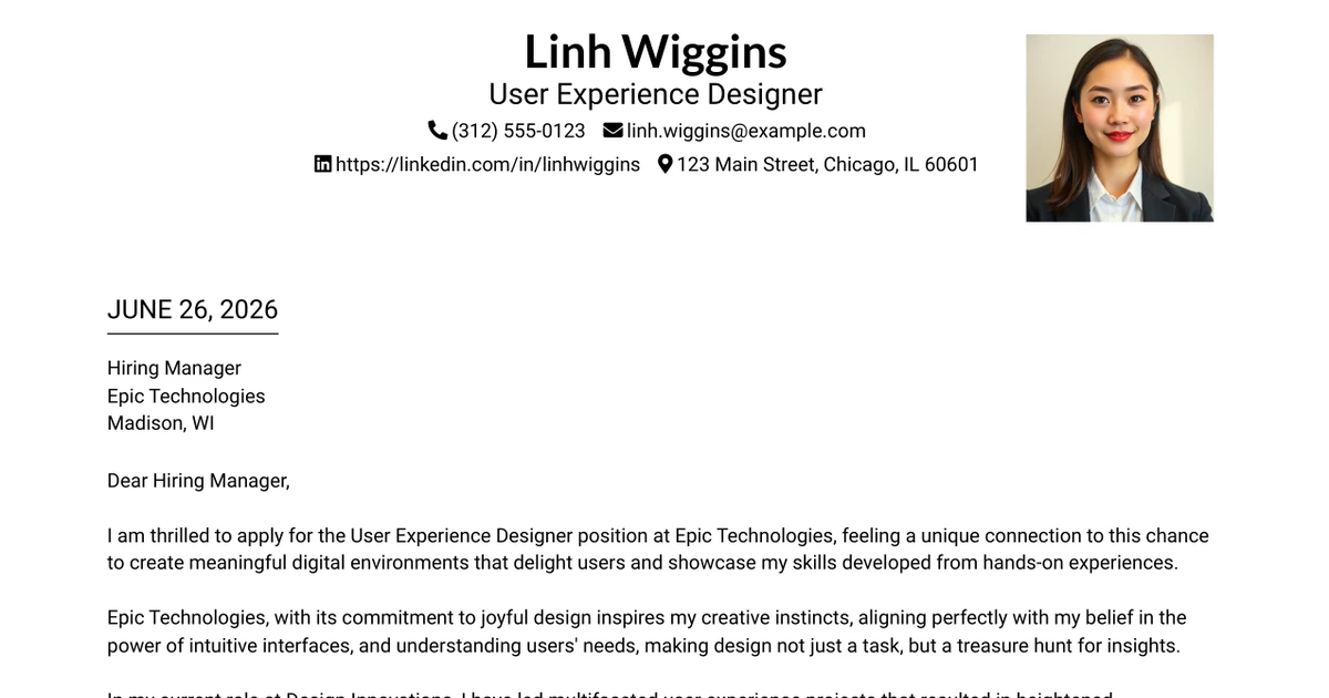 30+ User Experience Designer Cover Letter Templates with Example 2026