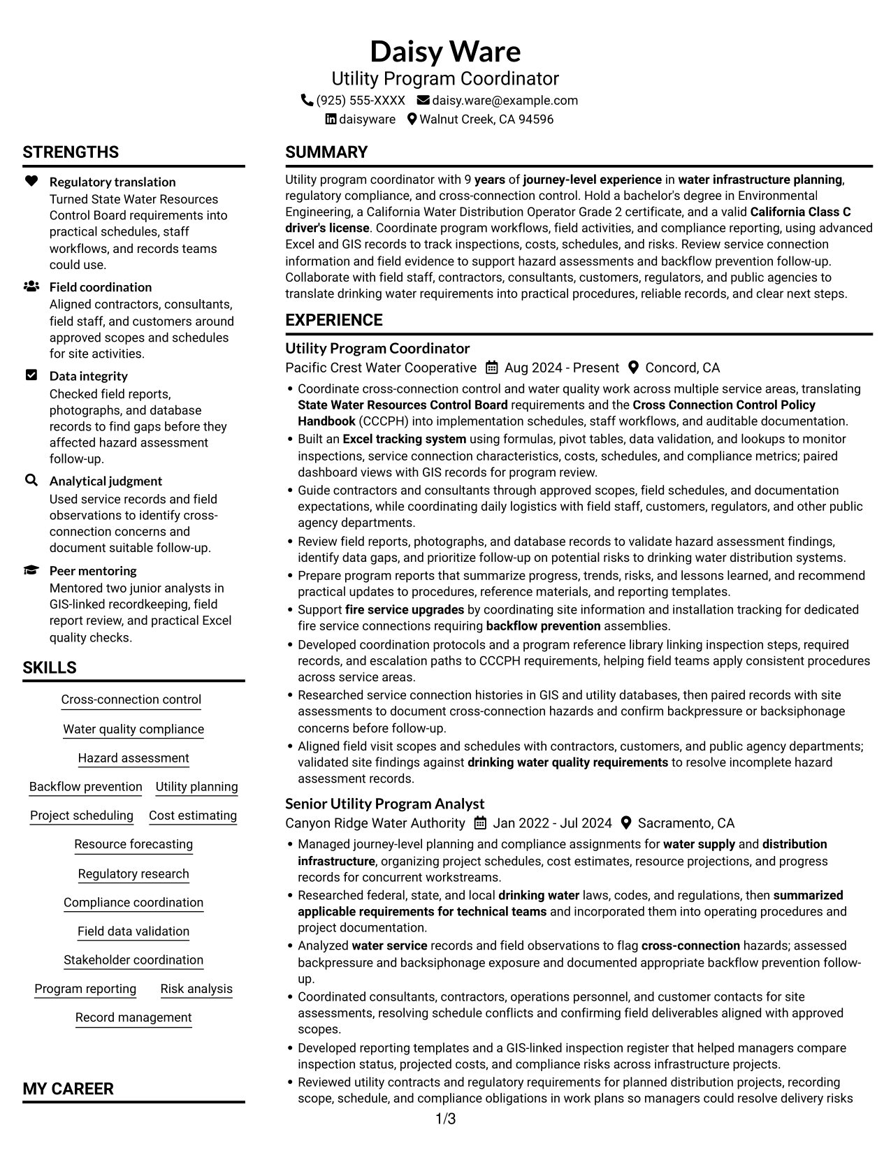 Resume example — page 1