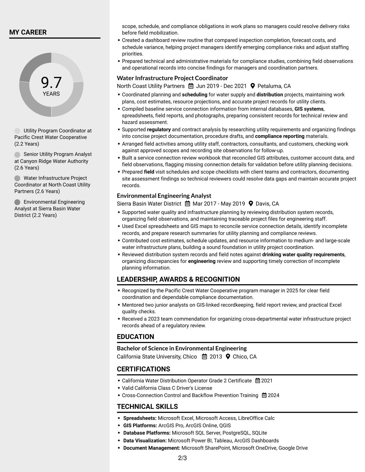 Resume example — page 2