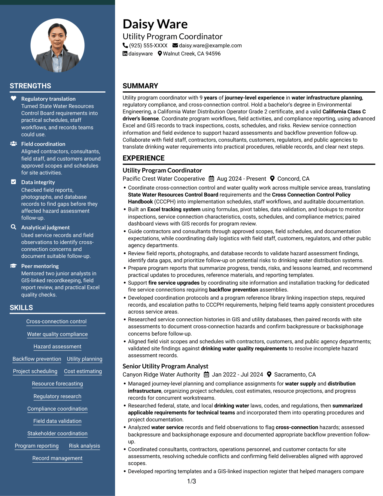 Resume example — page 1