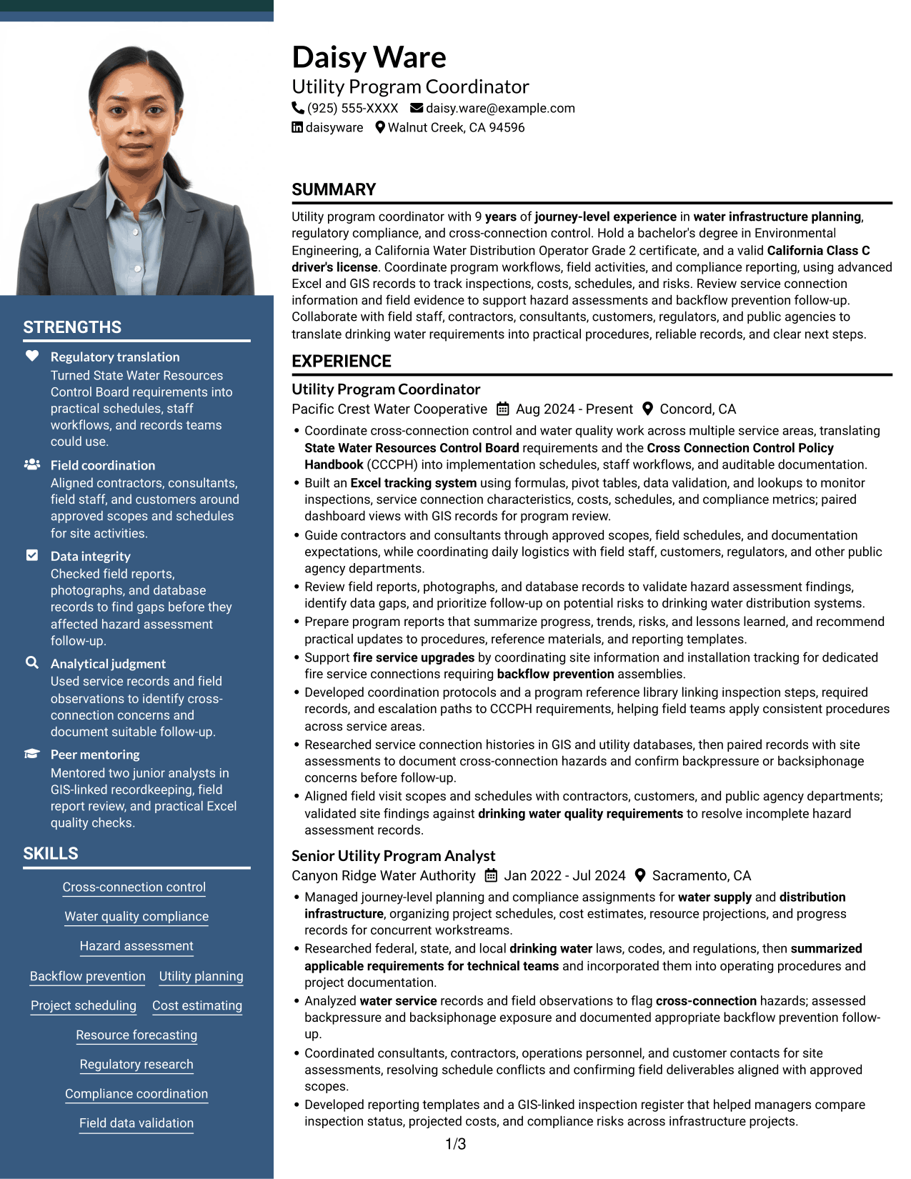 Resume example — page 1