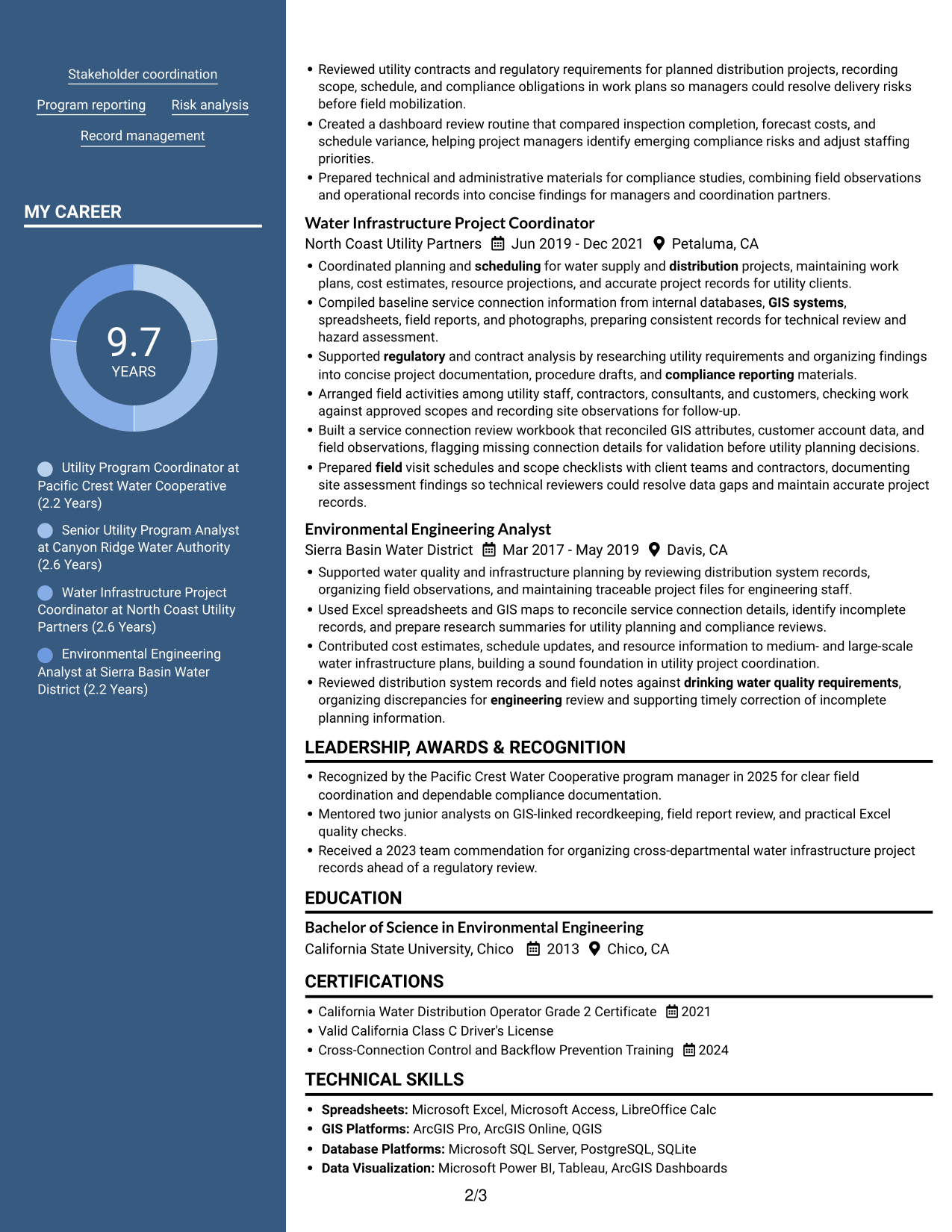 Resume example — page 2