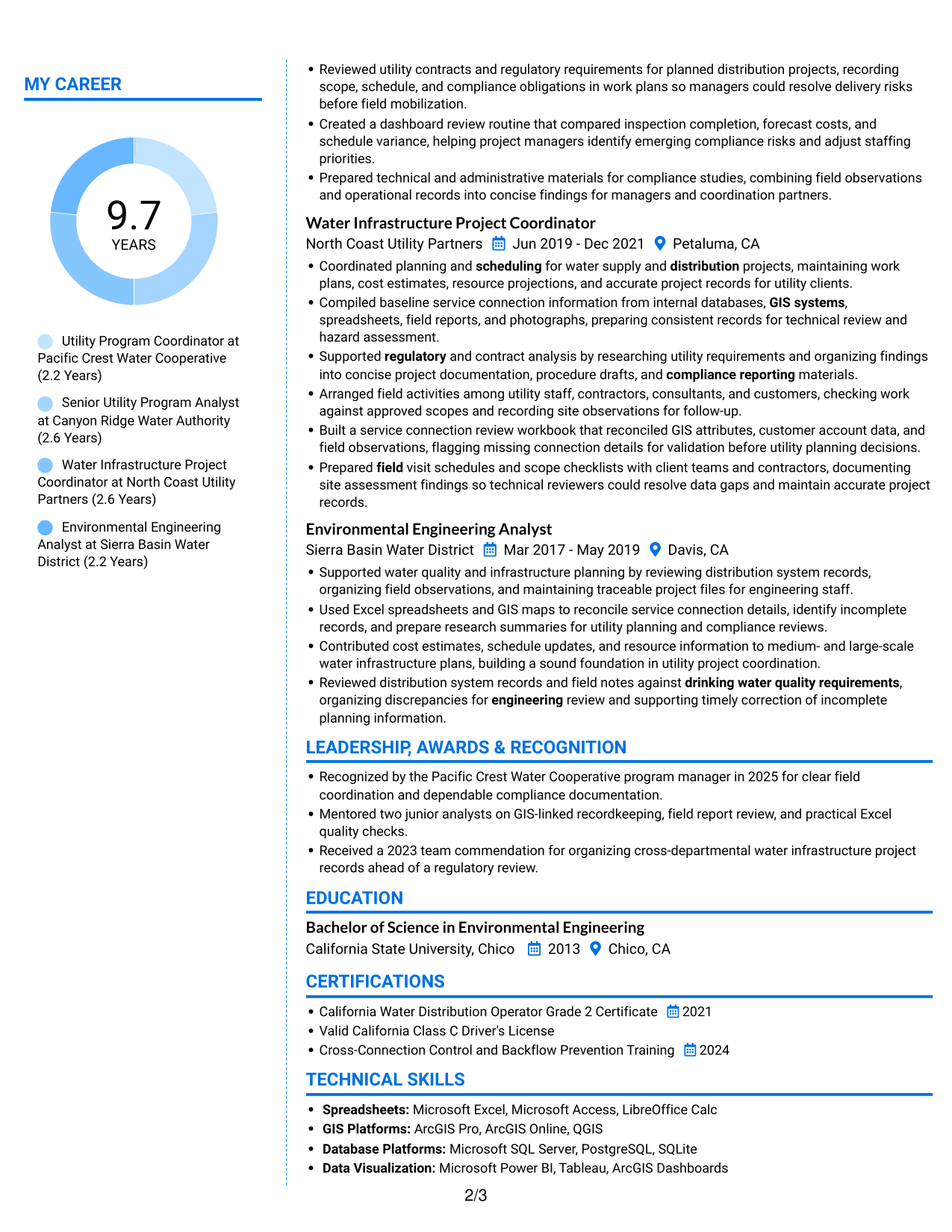 Resume example — page 2