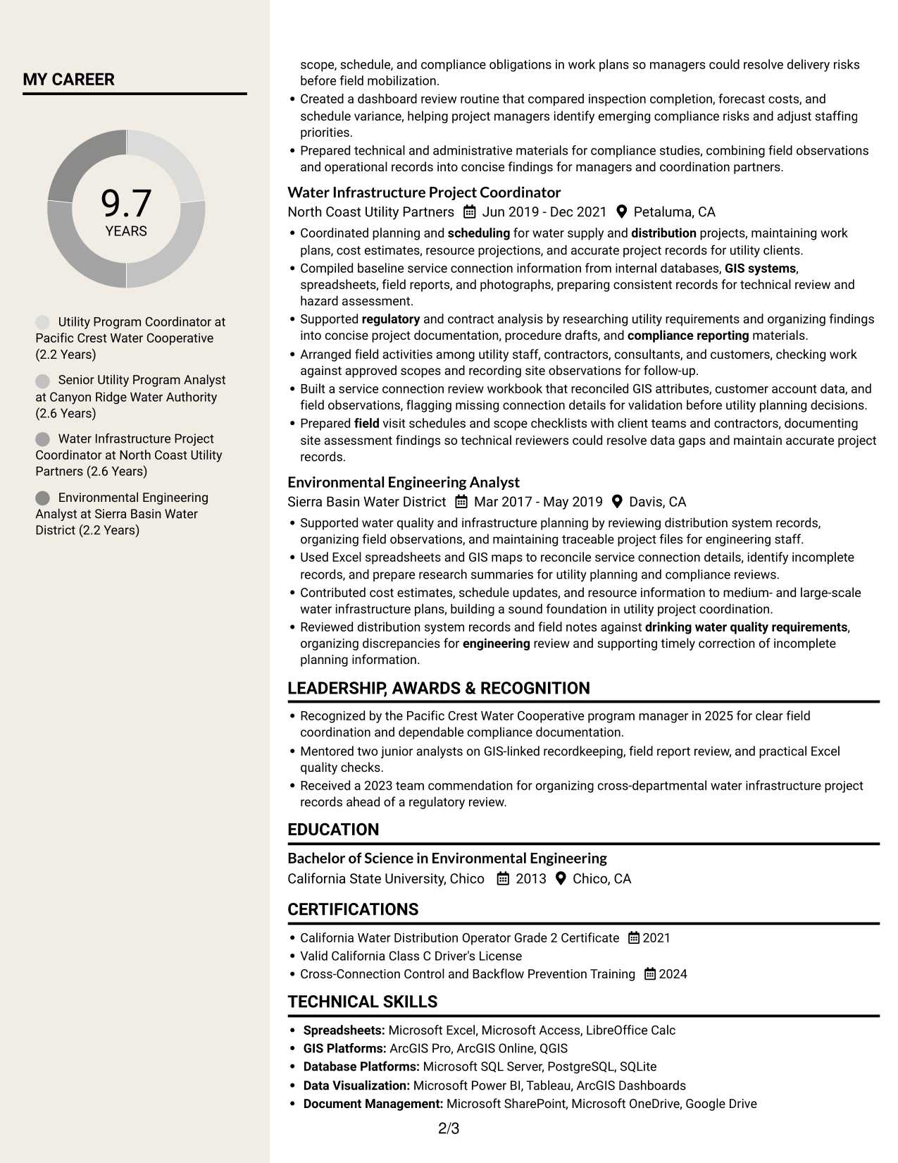 Resume example — page 2