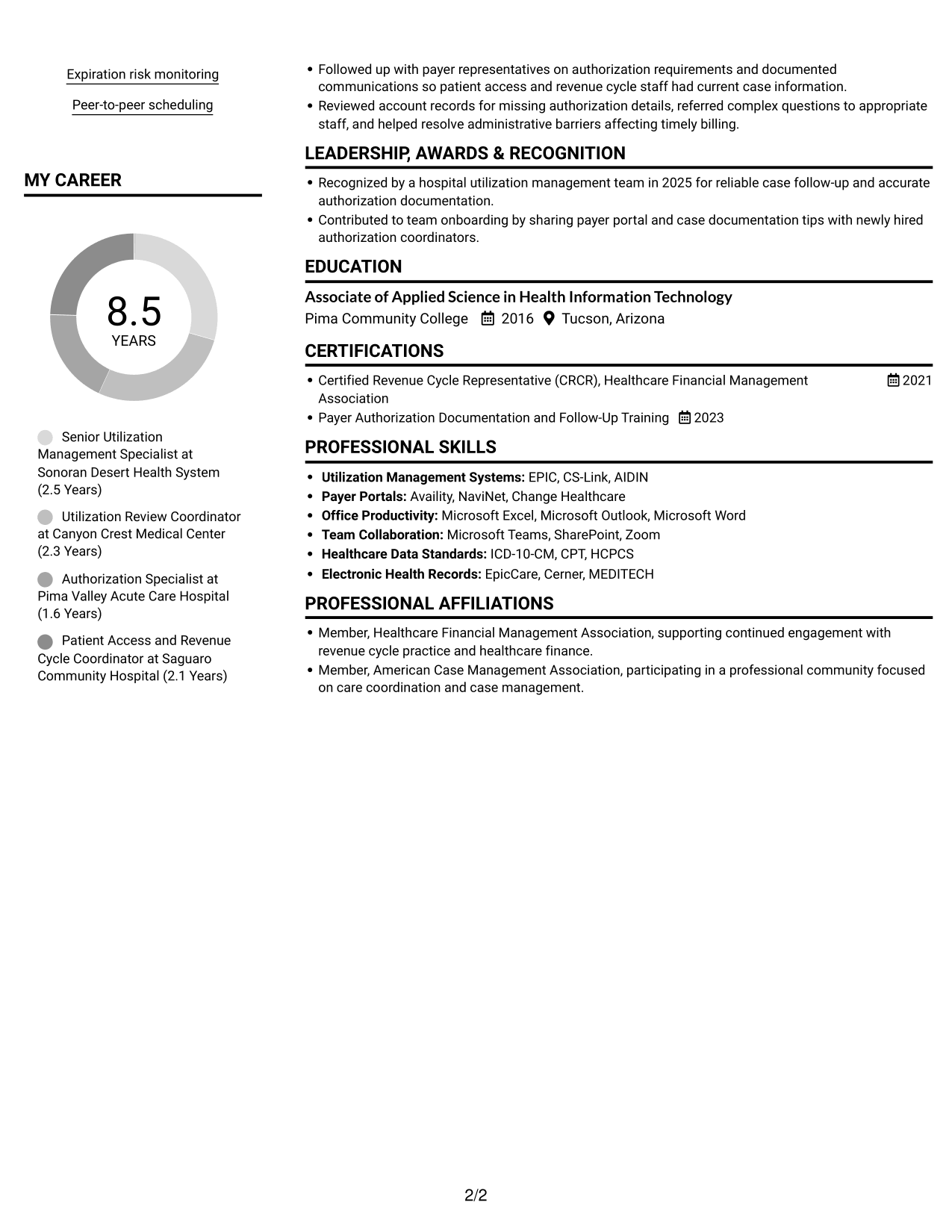 Resume example — page 2