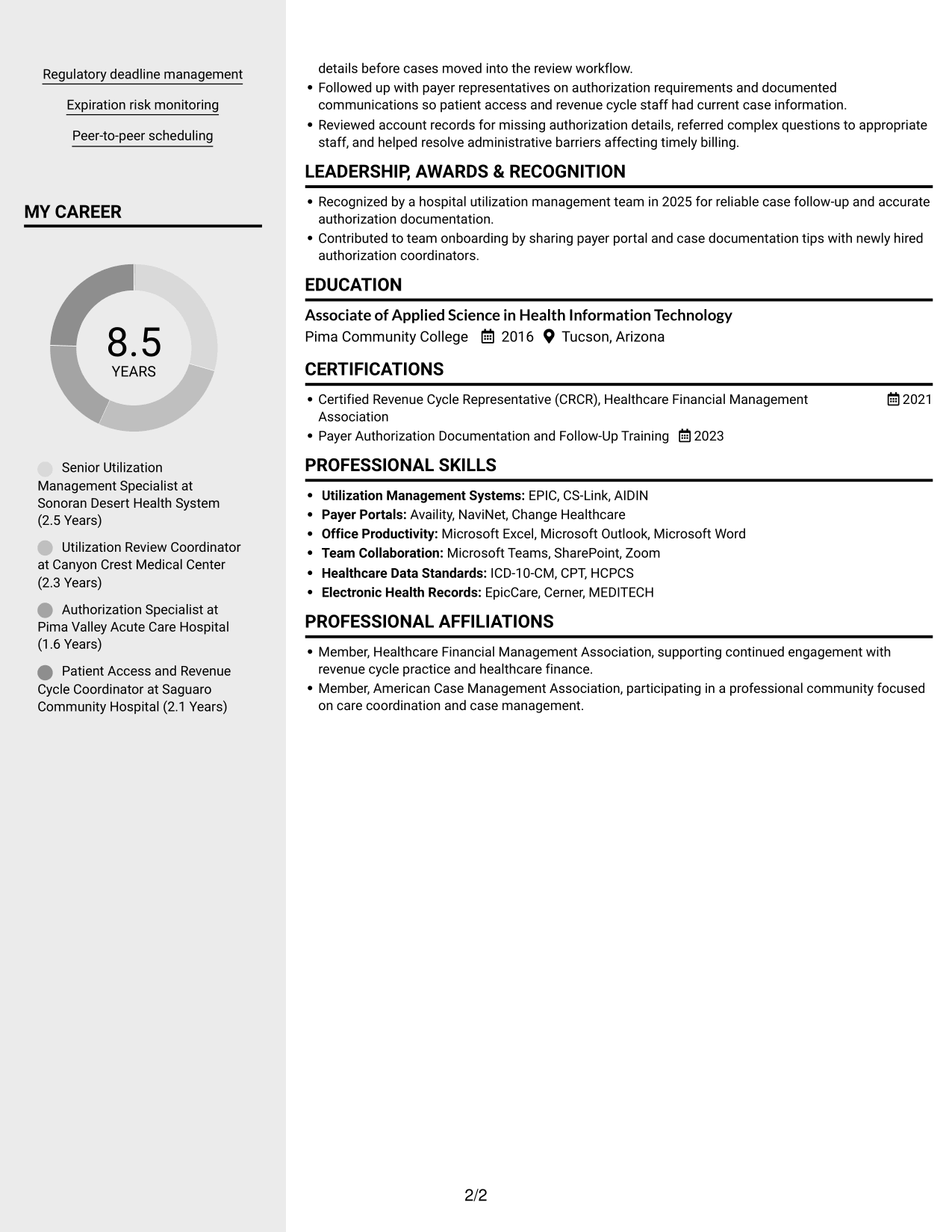 Resume example — page 2