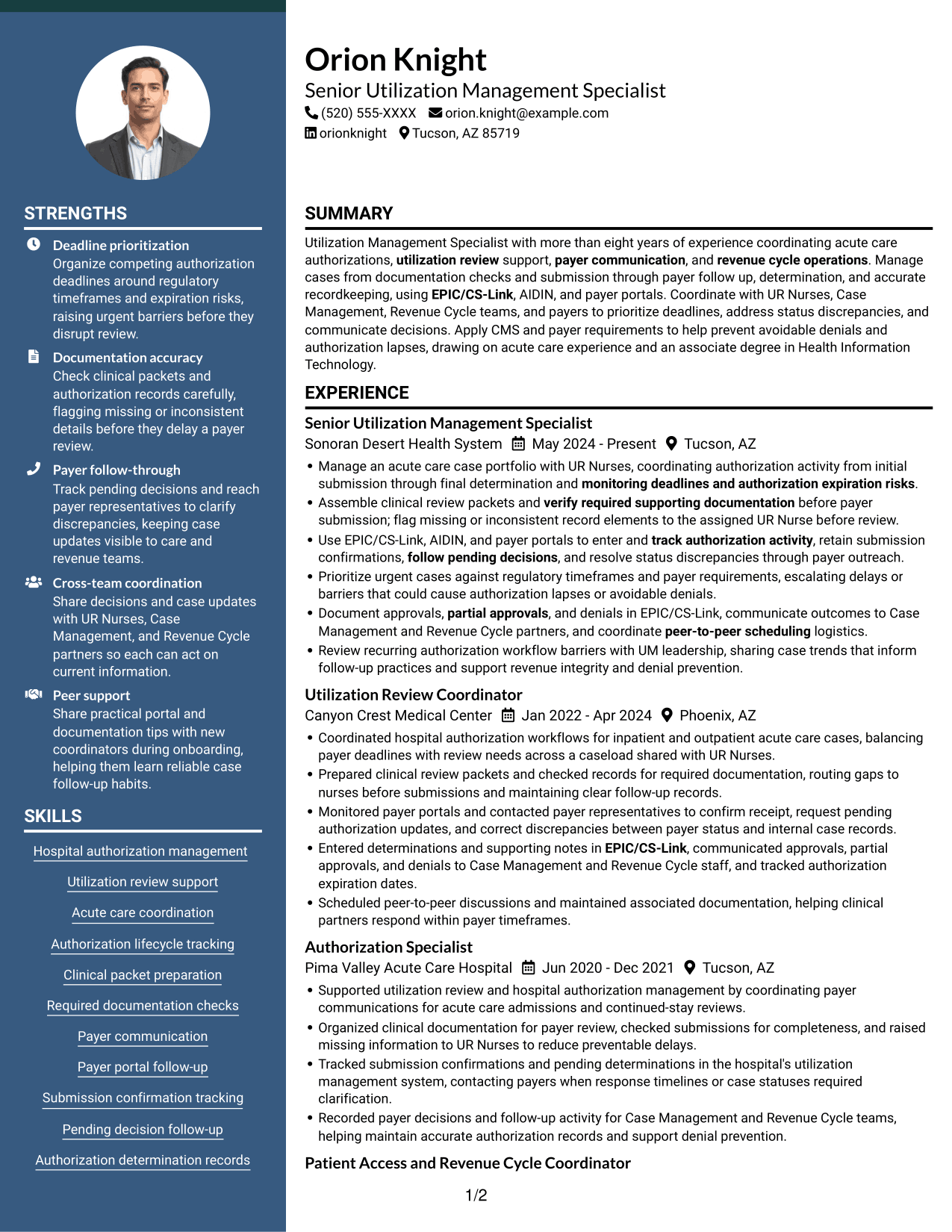 Resume example — page 1