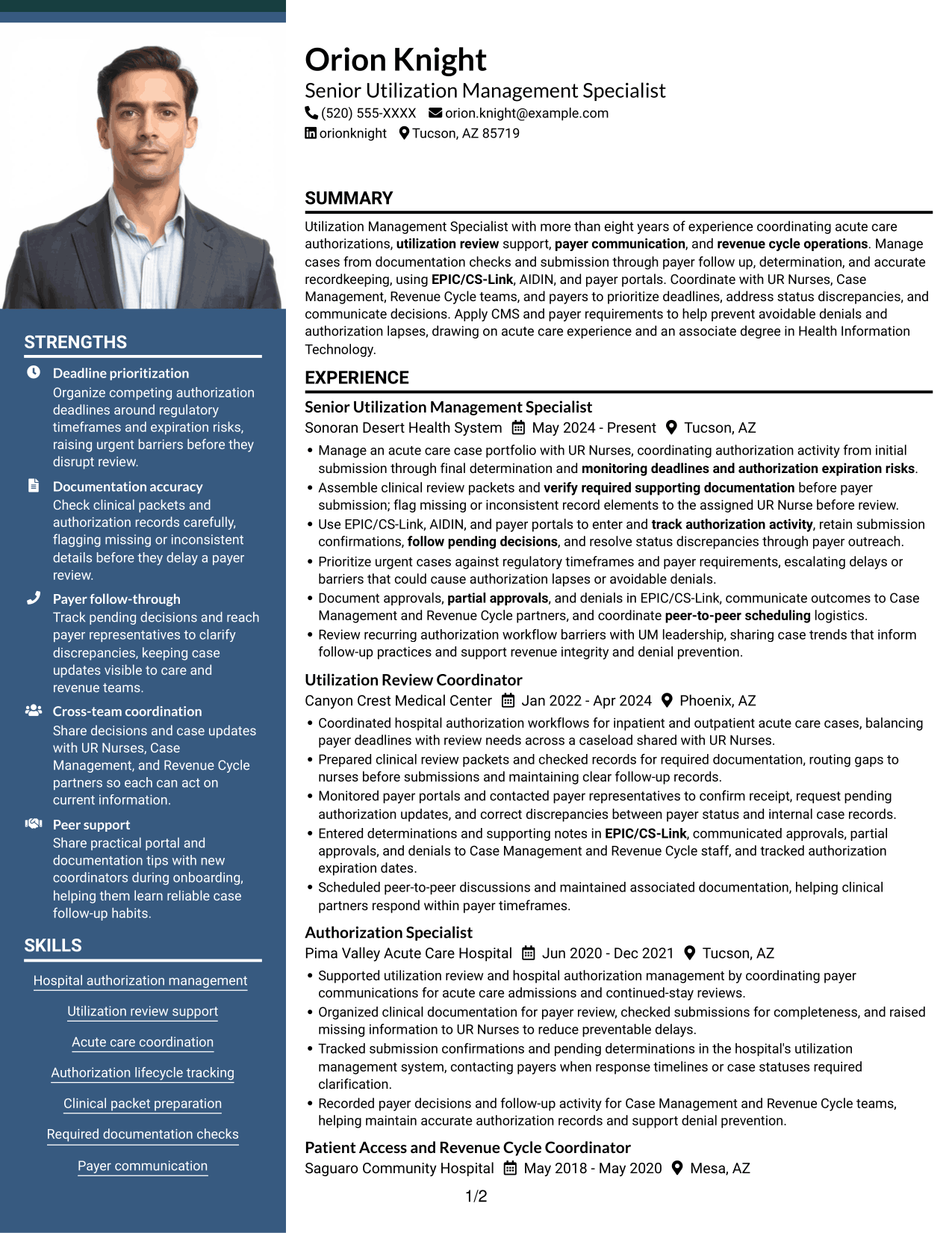 Resume example — page 1