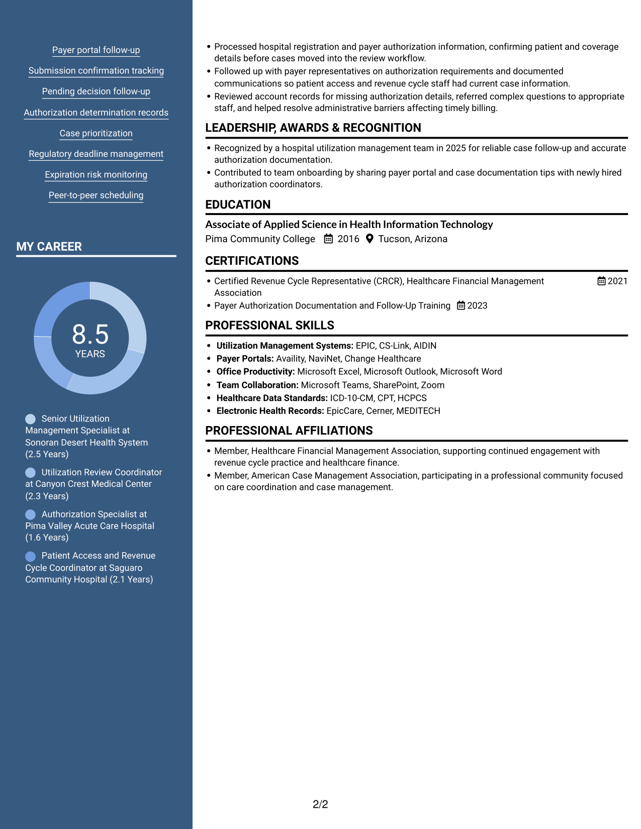 Resume example — page 2