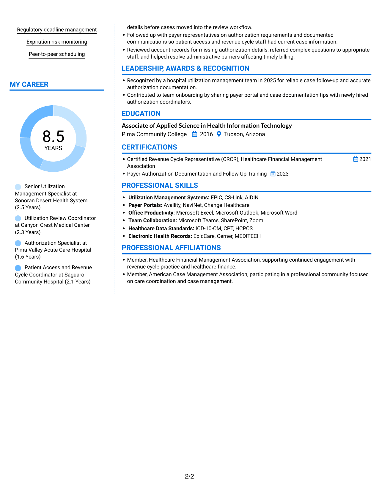 Resume example — page 2