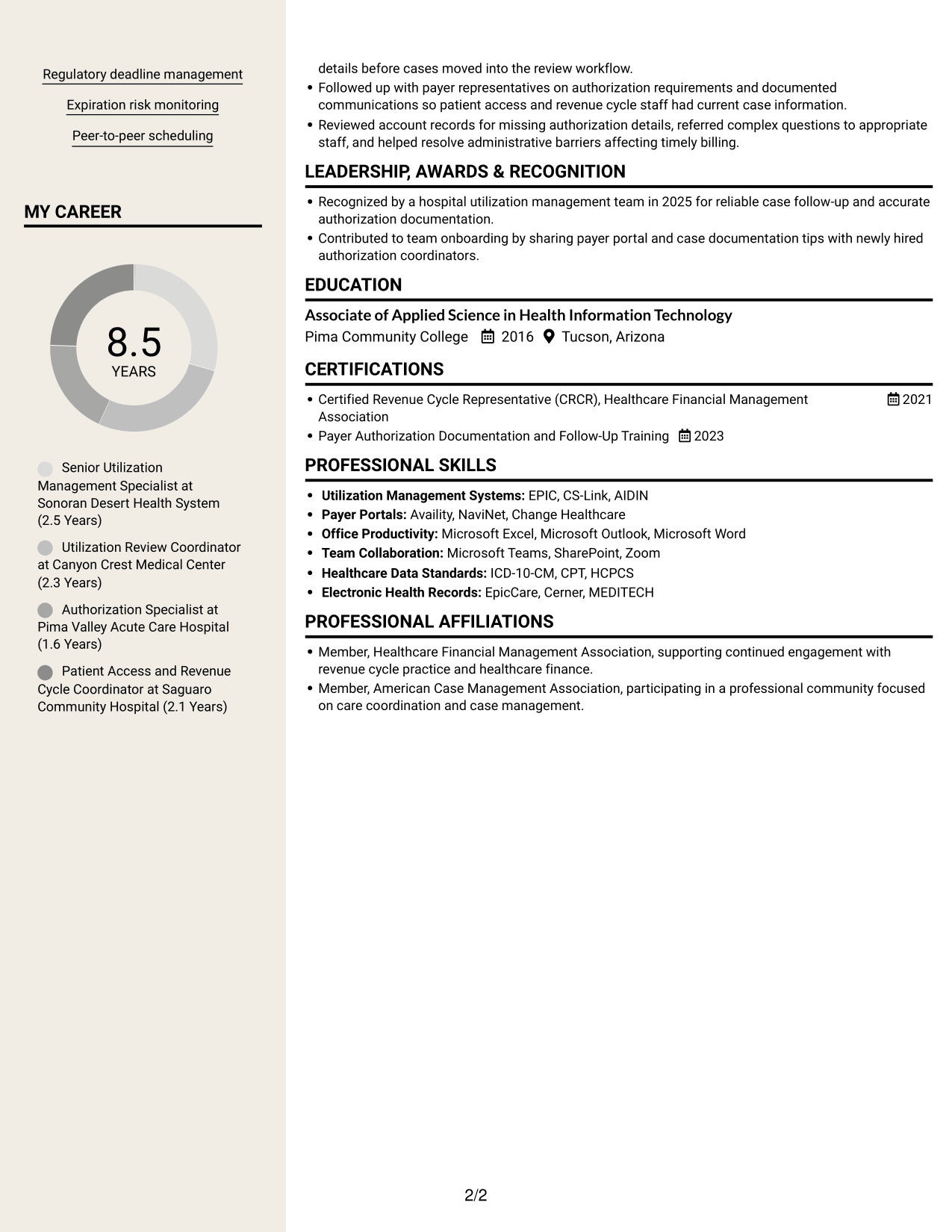 Resume example — page 2