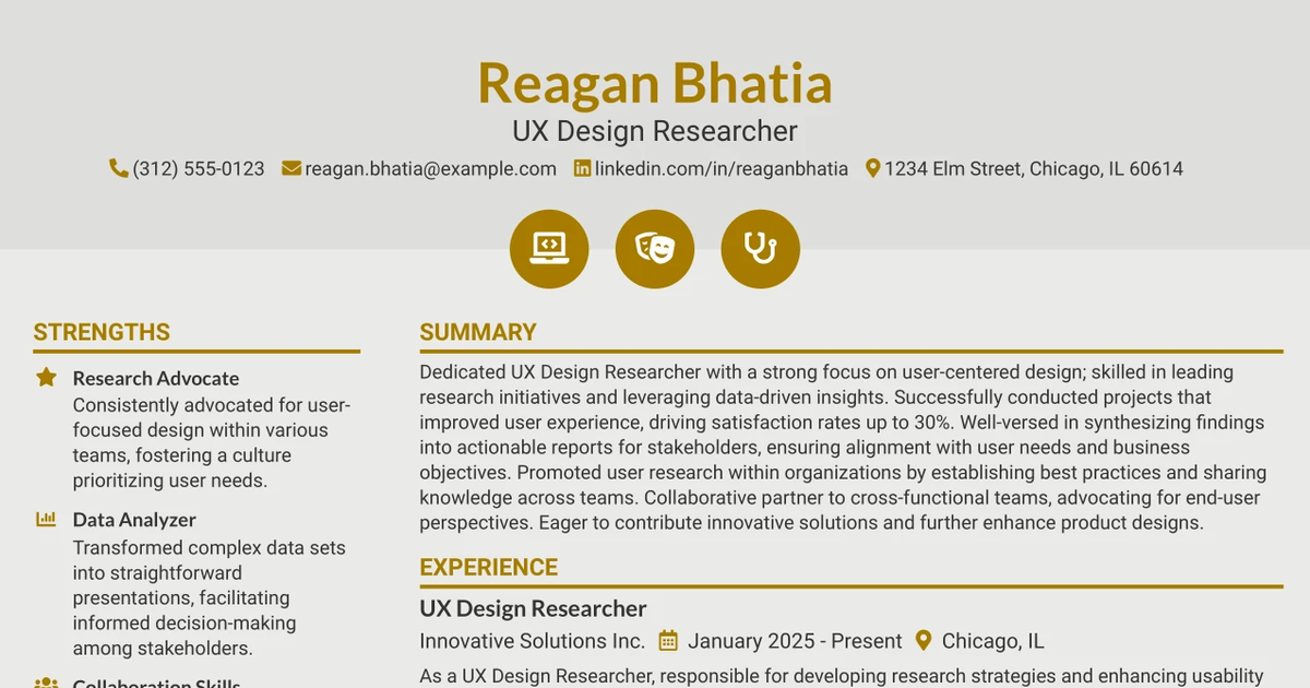 33 UX Design Researcher Resume Templates with Example 2026 (ATS-Optimized)