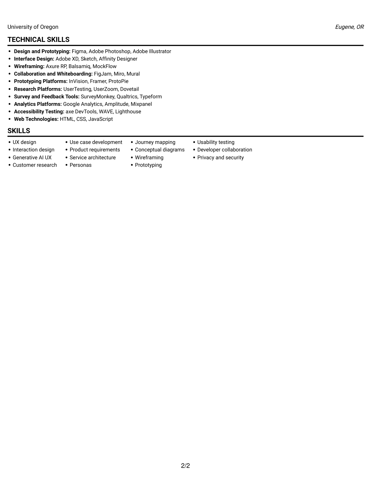 Resume example — page 2
