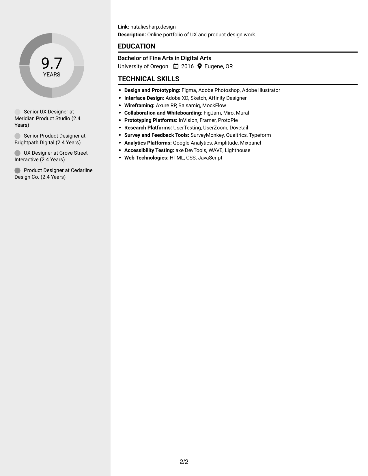 Resume example — page 2