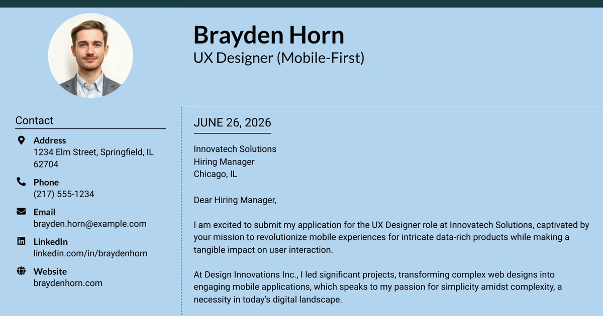 30+ UX Designer (Mobile-First) Cover Letter Templates with Example 2026