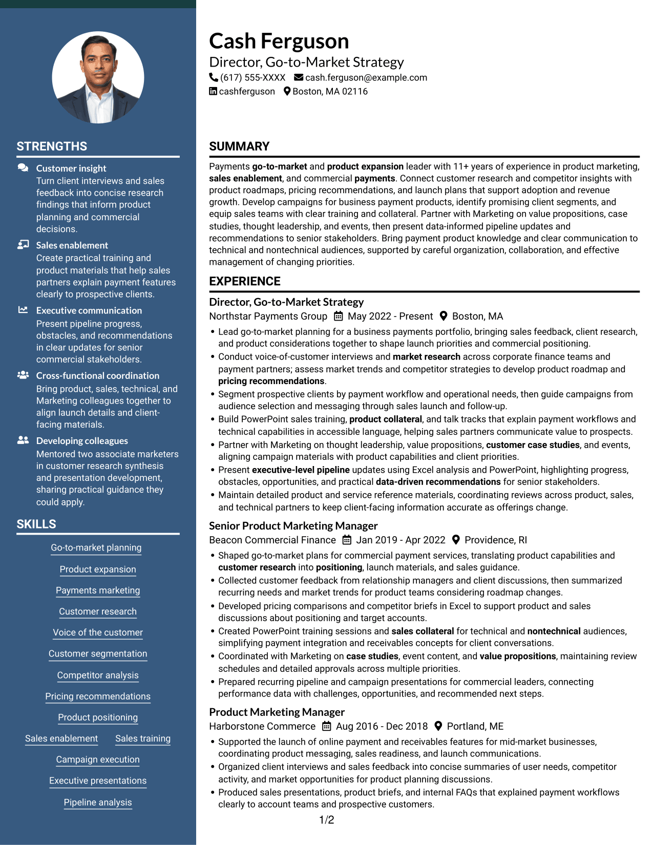 Resume example — page 1