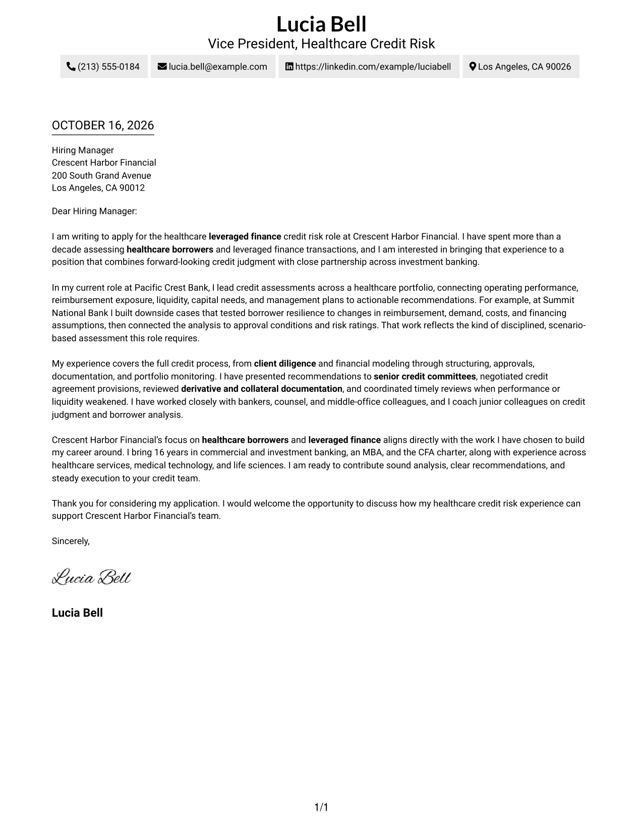 Cover letter example — page 1