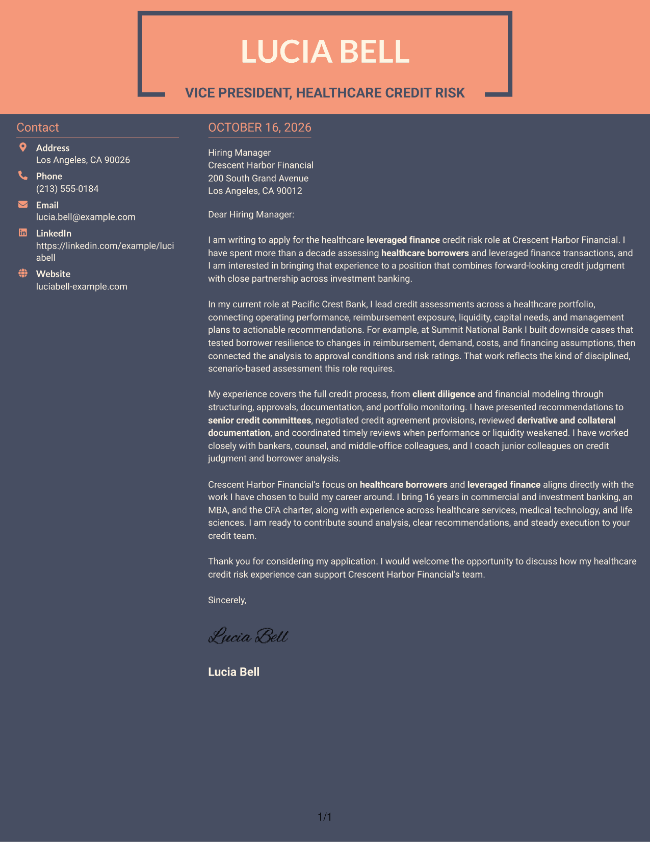 Cover letter example — page 1