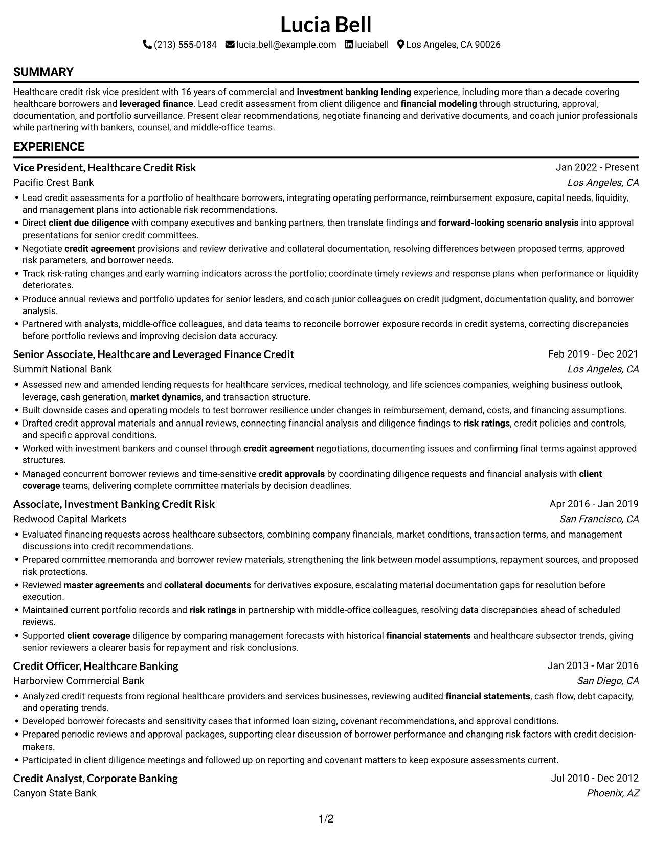 Resume example — page 1