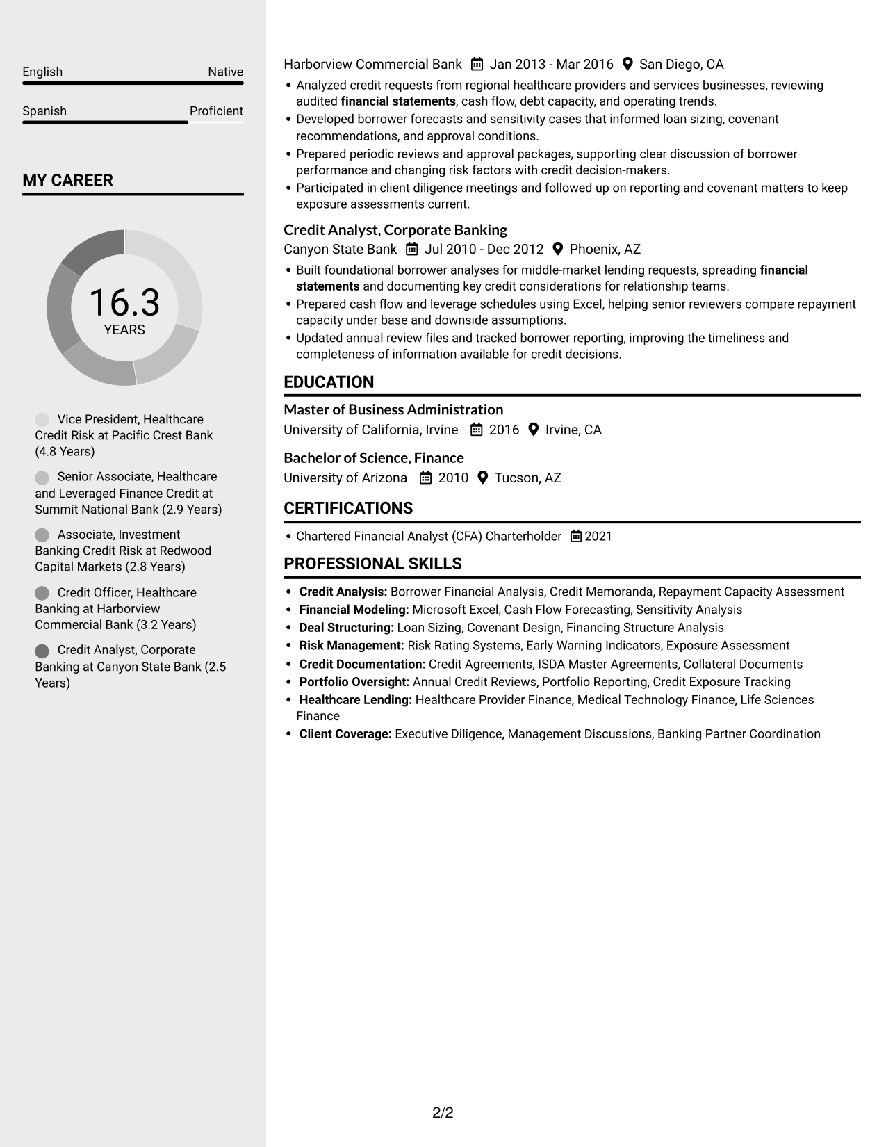 Resume example — page 2