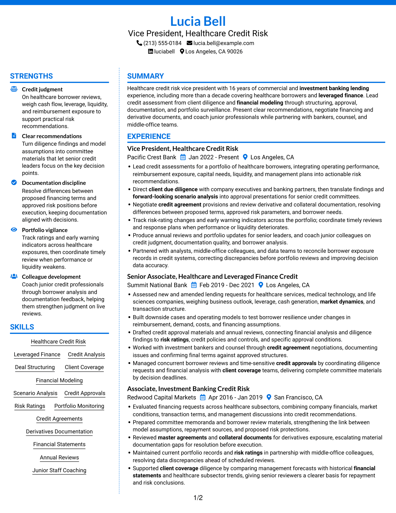 Resume example — page 1