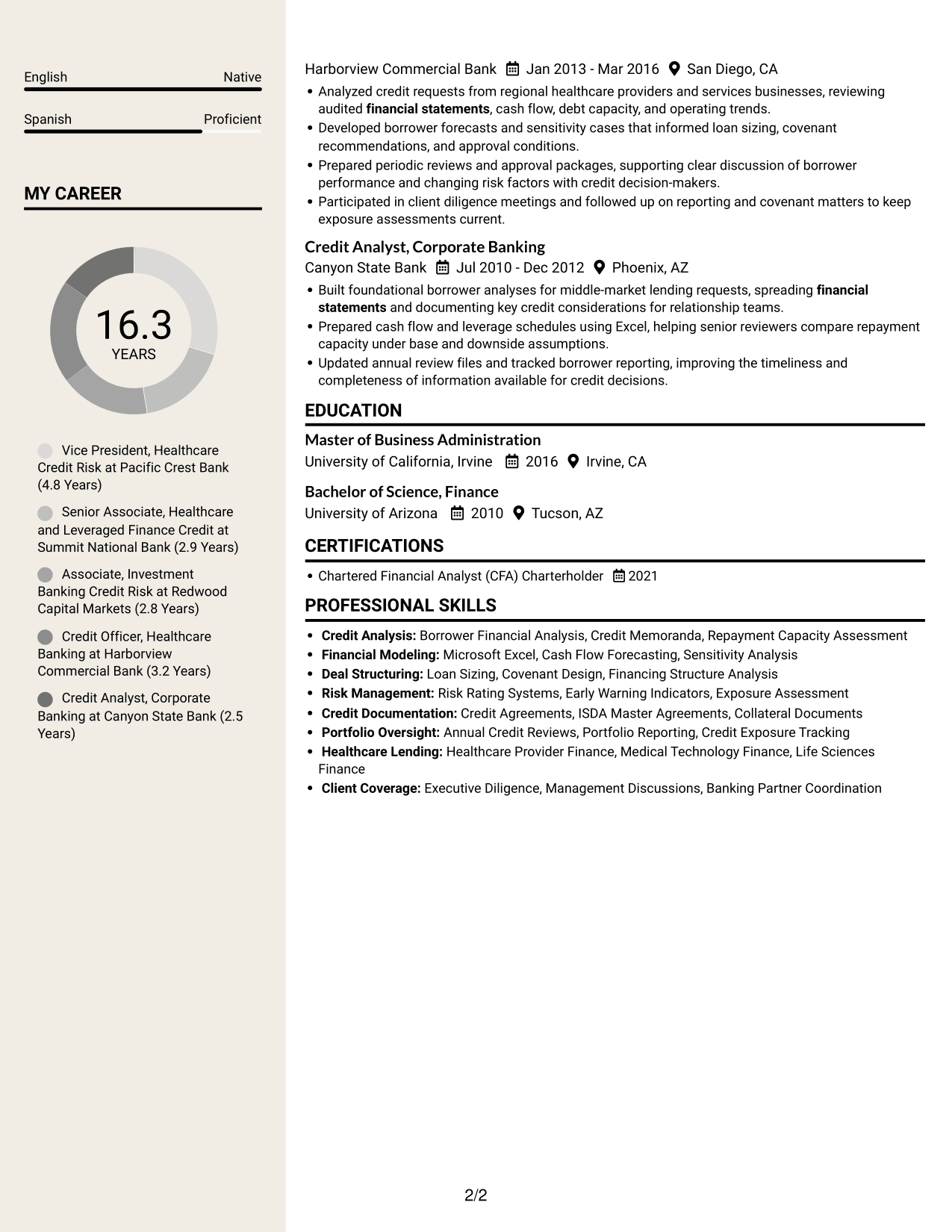 Resume example — page 2