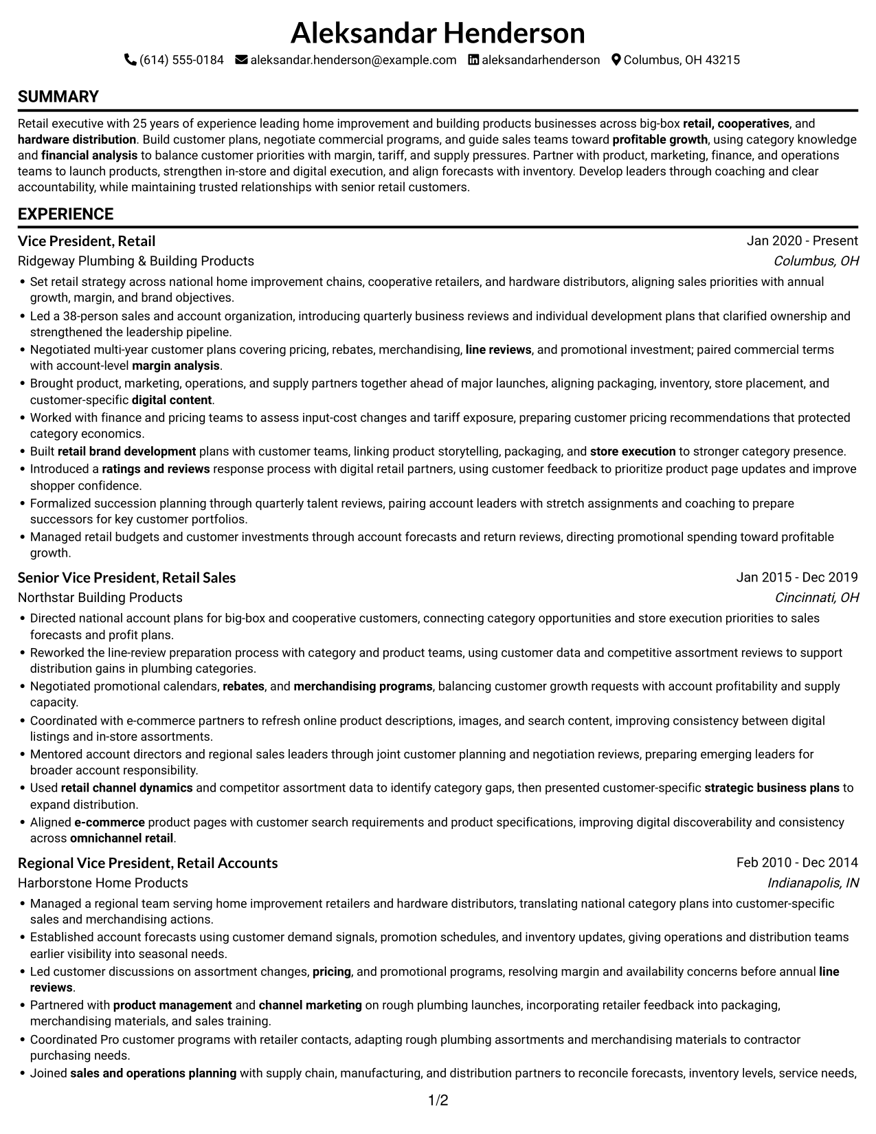 Resume example — page 1